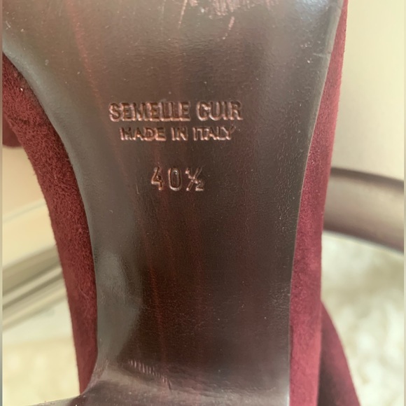 OVER-THE-KNEE BURGUNDY SUEDE SOCK BOOTS SZ 10.5 by LAURENCE DACADE 🔥🔥🔥🔥 - Picture 13 of 17